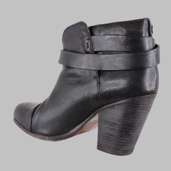 RAG & BONE New York Harrow Leather Ankle Boot 3.5" Block Heel Sz. 37.5 - Picture 6 of 14